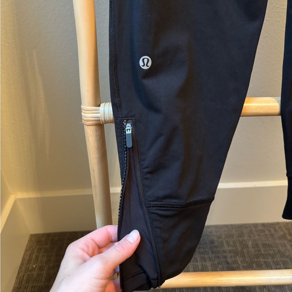 Lululemon Black joggers with Zipper Detail